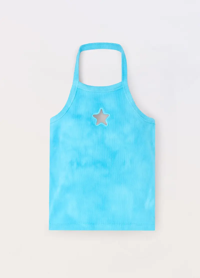 Blukids, Canotta In Costina Di Cotone Stretch Ragazza, Bambina, Azzurro cielo, Taglia: 9-10