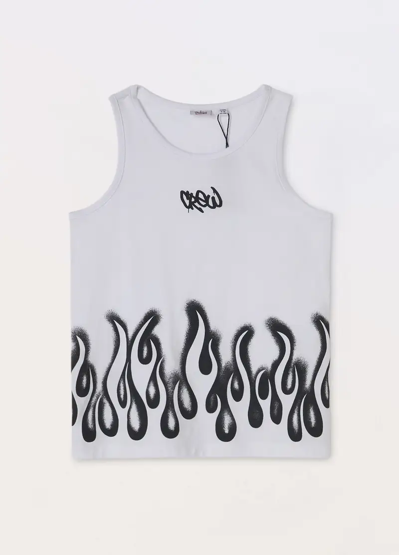 Canotta In Puro Cotone Ragazzo, Bambino, Bianco