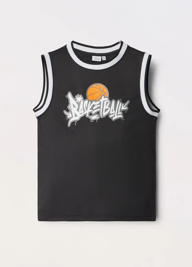 Blukids, Canotta In Tessuto Mesh Ragazzo, Bambino, Nero, Taglia: 10-11