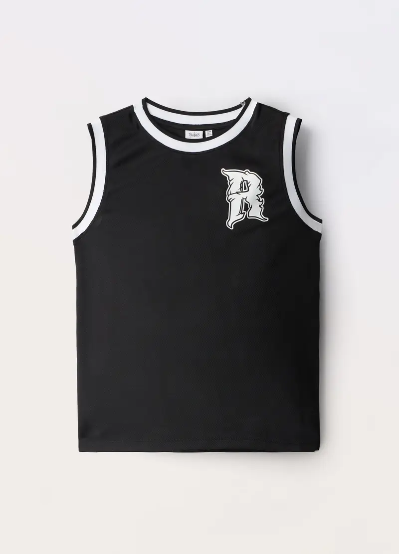 Blukids, Canotta In Tessuto Mesh Ragazzo, Bambino, Nero, Taglia: 10-11