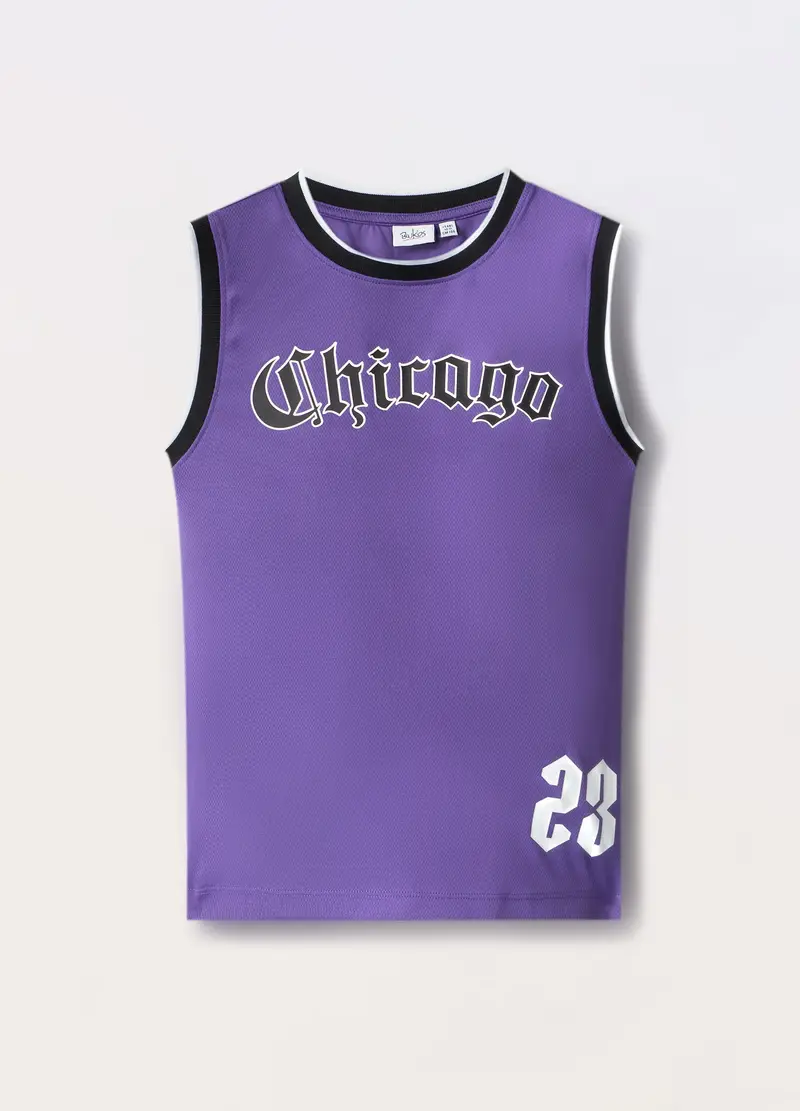 Blukids, Canotta In Tessuto Mesh Ragazzo, Bambino, Viola scuro, Taglia: 10-11