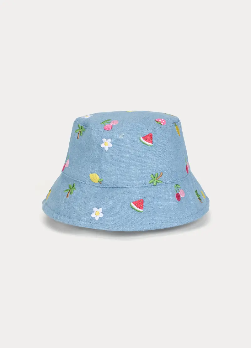 Cappello Alla Pescatora In Chambray Neonata, Bambina, Azzurro miniatura 2
