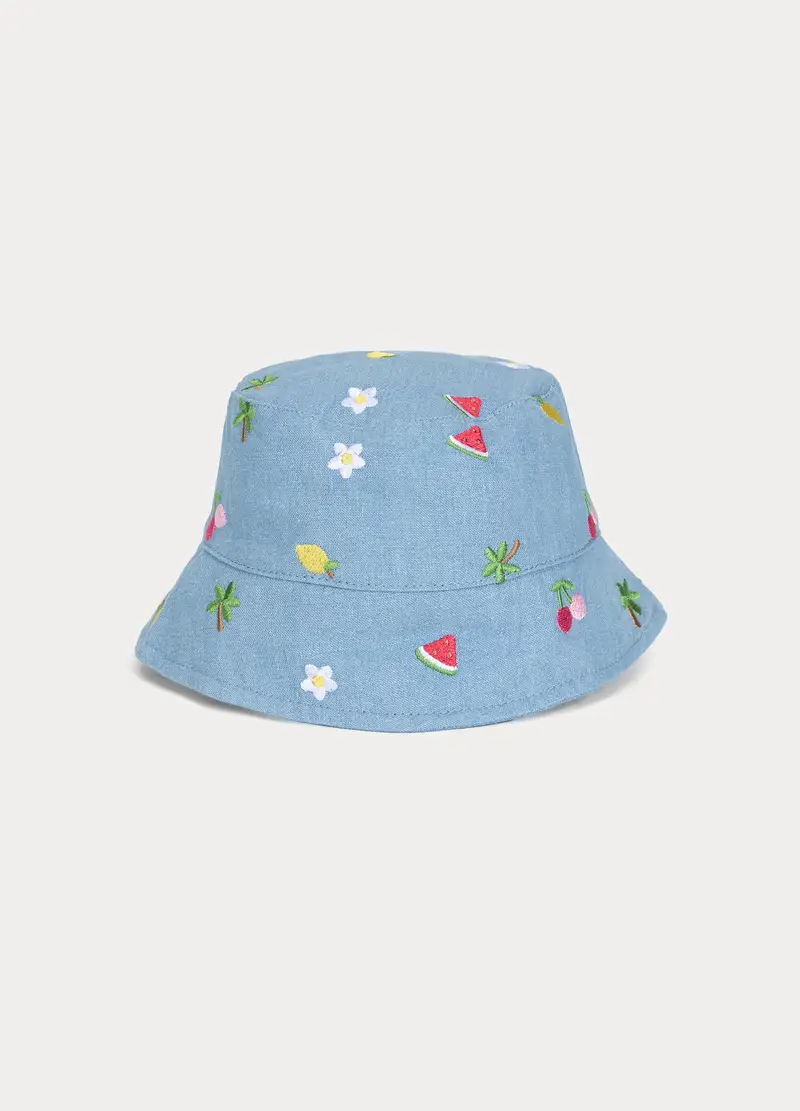 Cappello Alla Pescatora In Chambray Neonata, Bambina, Azzurro