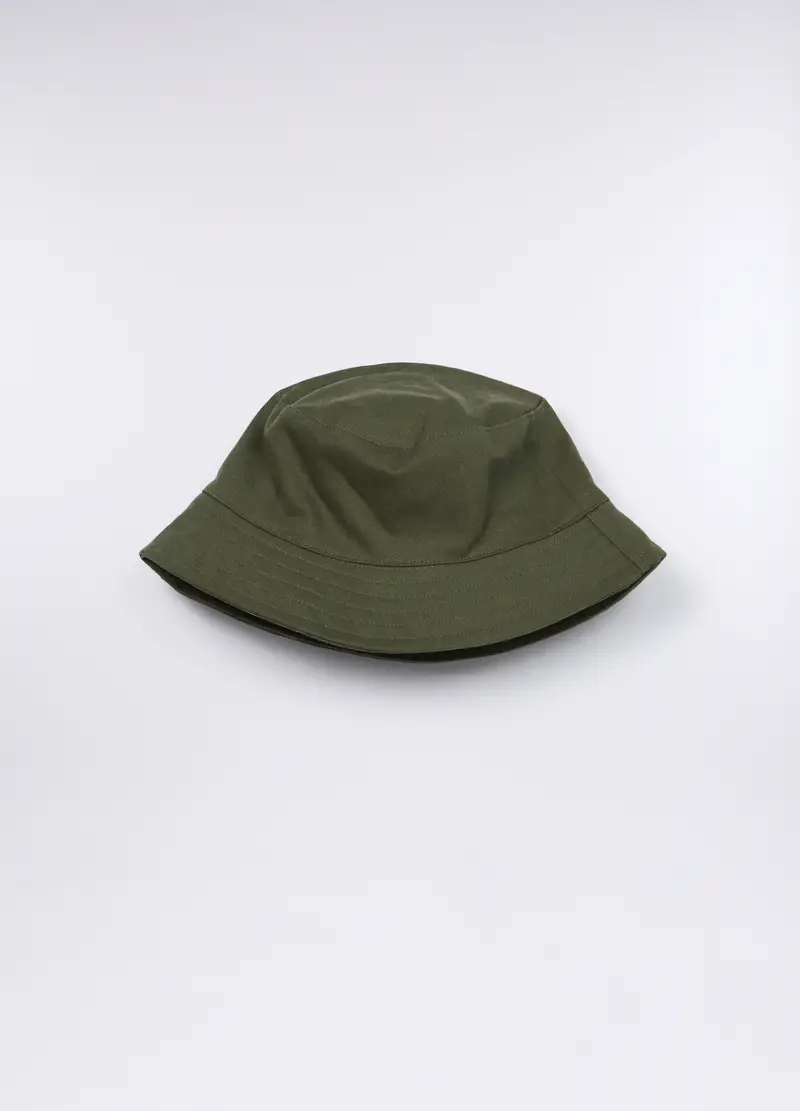 Cappello Alla Pescatora In Popeline Di Puro Cotone, Bambino, Verde oliva miniatura 2