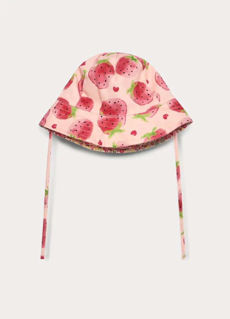 Cappello Alla Pescatora In Puro Cotone, Bambina, Rosa pastello