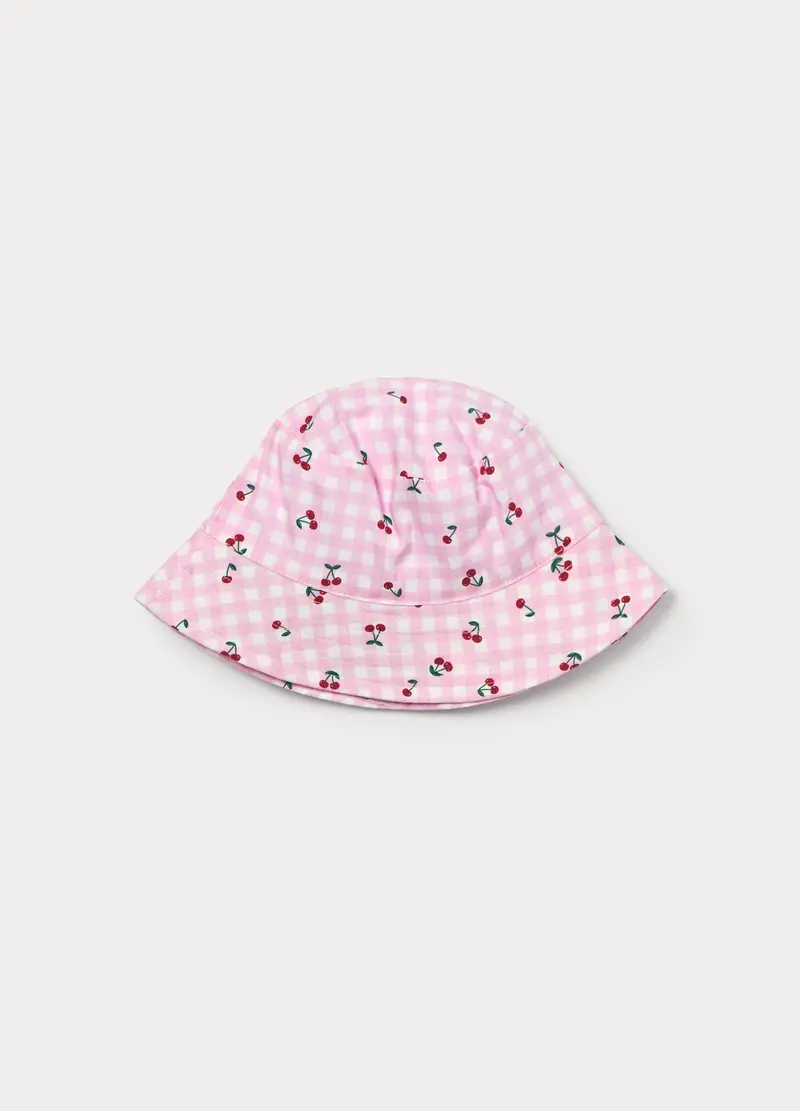 Cappello Alla Pescatora In Puro Cotone, Bambina, Rosa pastello miniatura 2