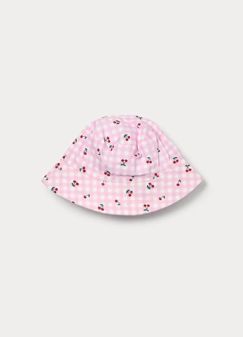 Cappello Alla Pescatora In Puro Cotone, Bambina, Rosa pastello