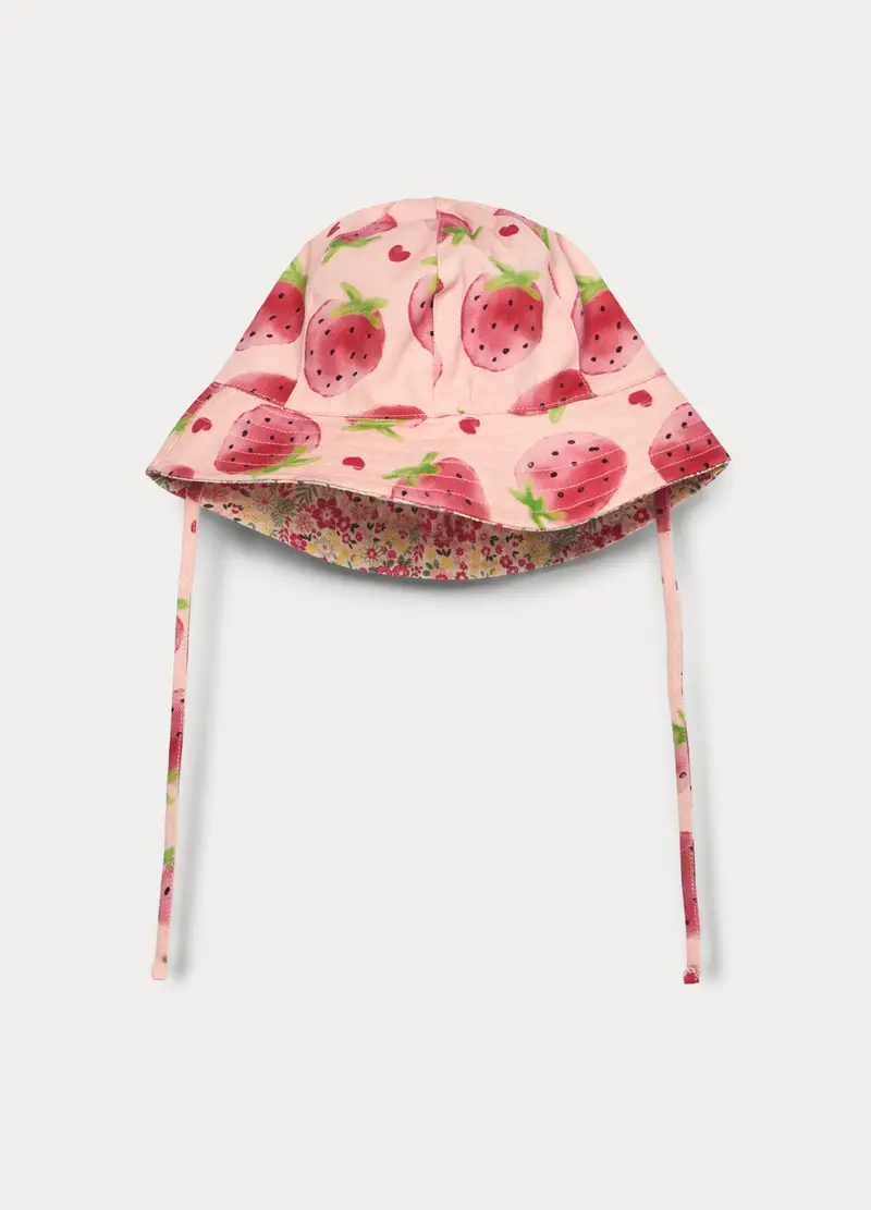 Cappello Alla Pescatora In Puro Cotone, Bambina, Rosa pastello miniatura 2