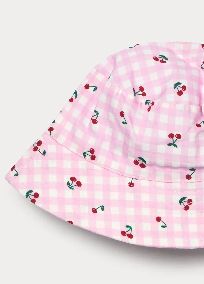 Cappello Alla Pescatora In Puro Cotone, Bambina, Rosa pastello miniatura 3