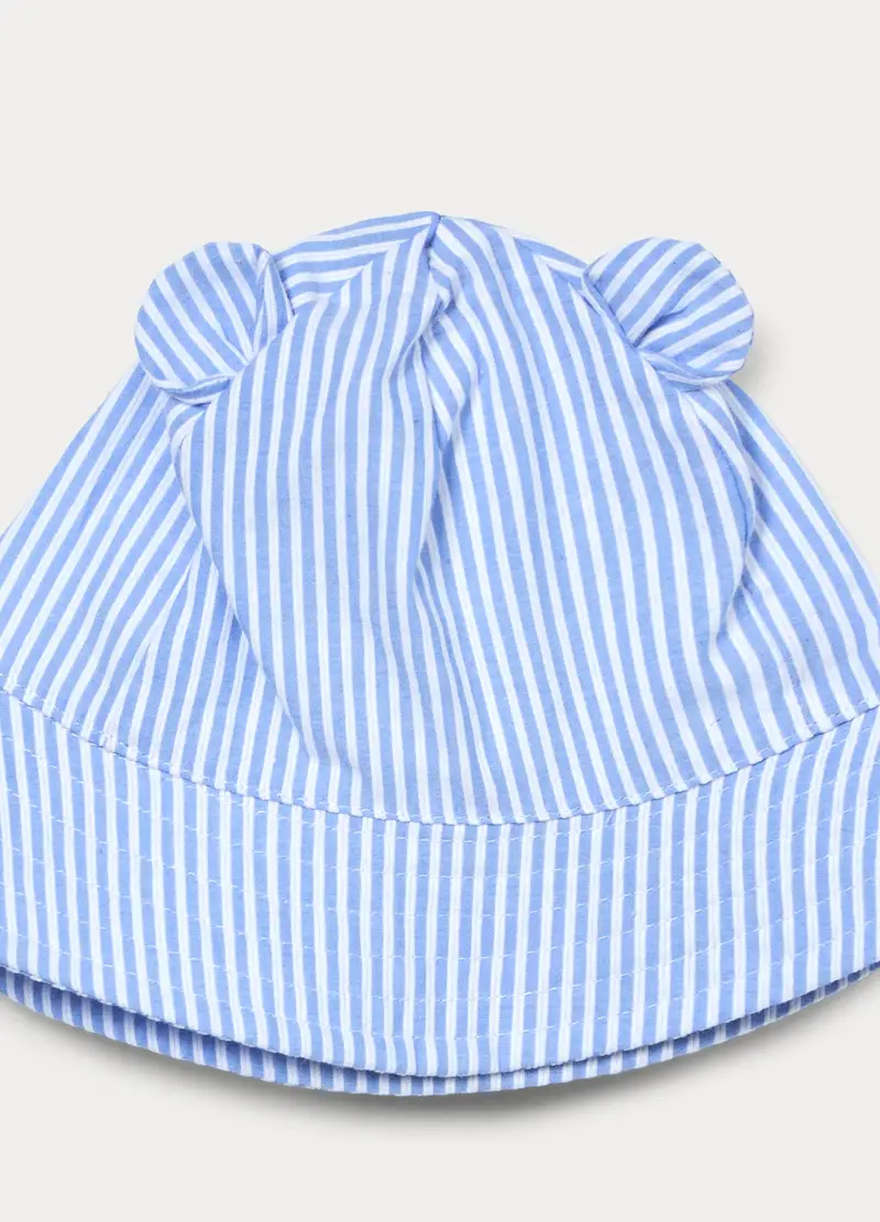 Cappello Alla Pescatora In Puro Cotone, Bambino, Azzurro cielo miniatura 3