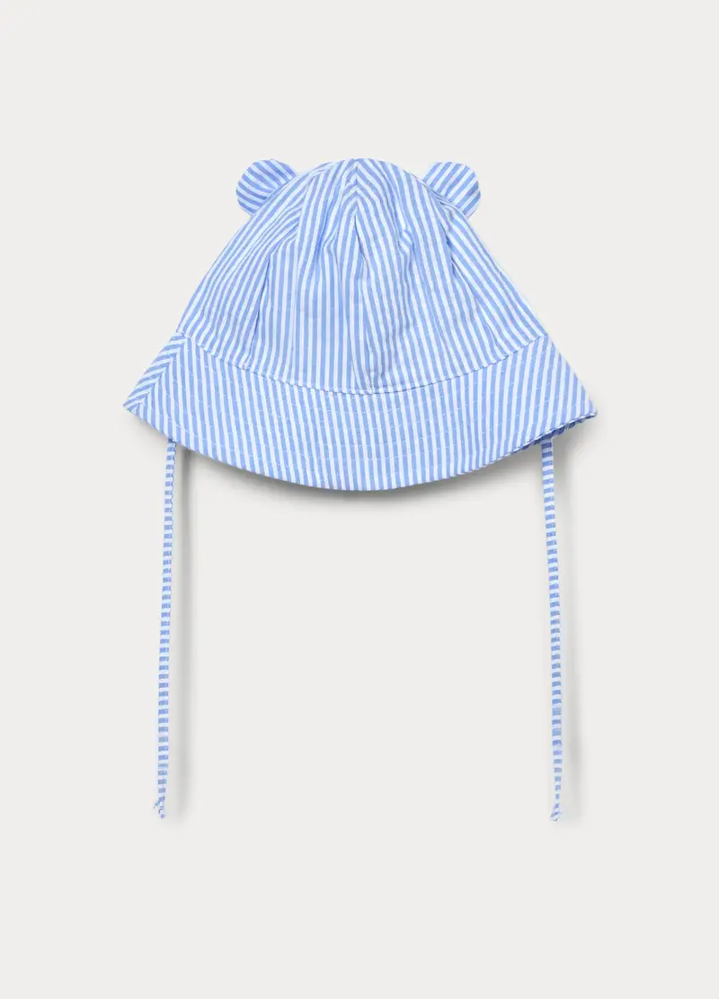 Cappello Alla Pescatora In Puro Cotone, Bambino, Azzurro cielo