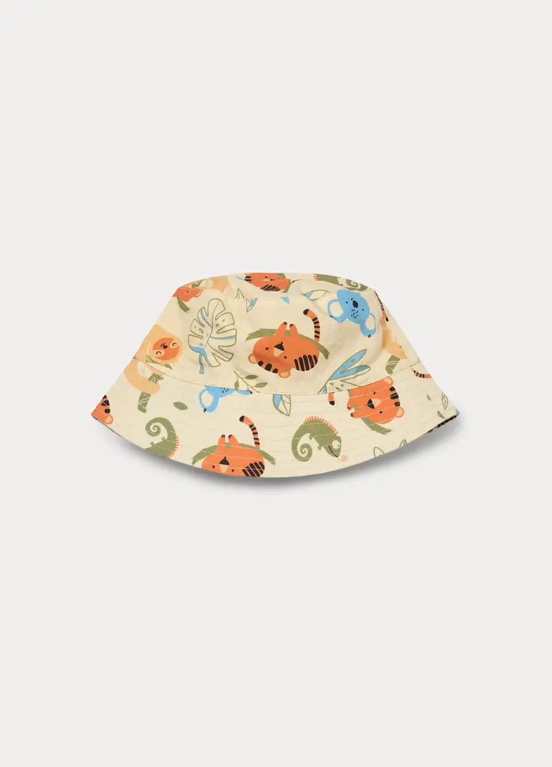 Cappello Alla Pescatora In Puro Cotone, Bambino, Bianco miniatura 2