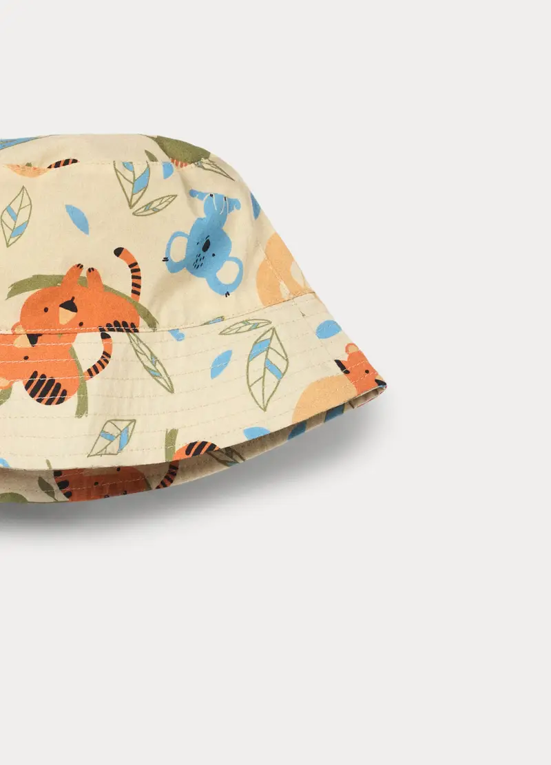 Cappello Alla Pescatora In Puro Cotone, Bambino, Bianco miniatura 3