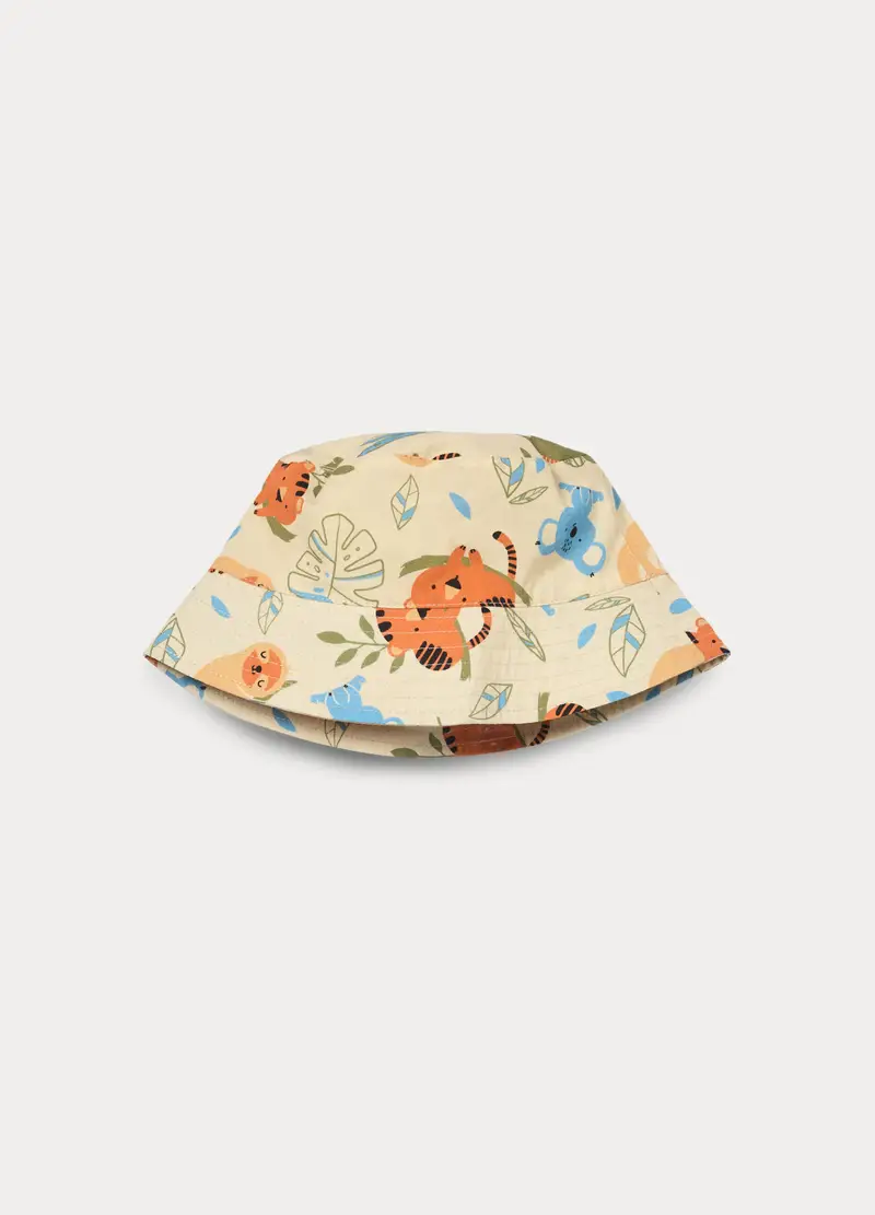 Cappello Alla Pescatora In Puro Cotone, Bambino, Bianco