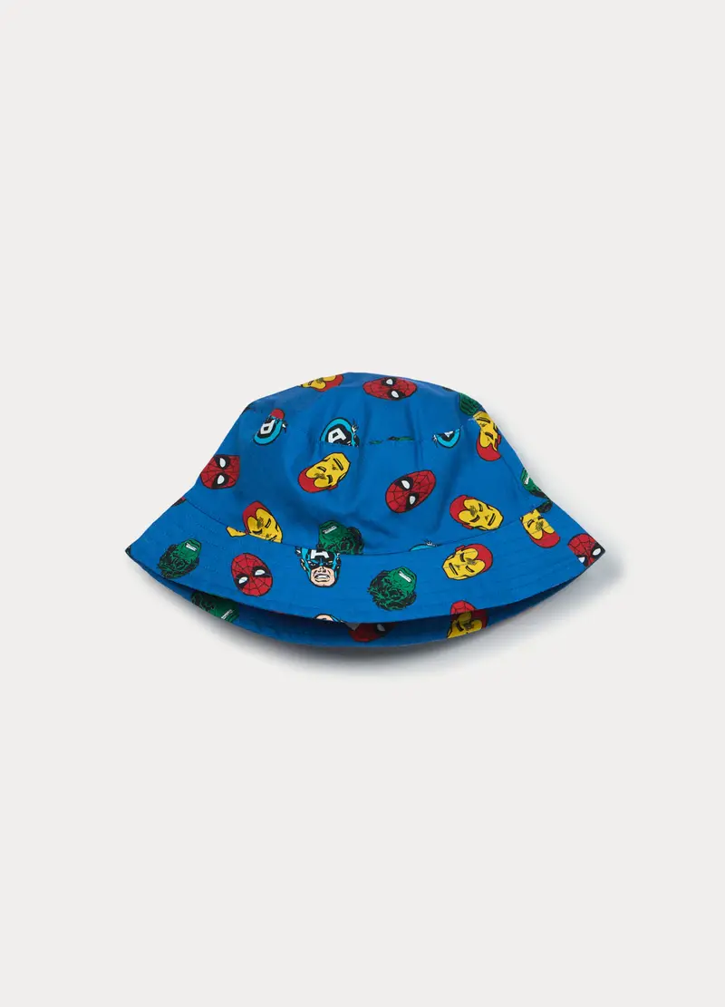 Cappello Alla Pescatora Marvel In Popeline Di Puro Cotone, Bambino, Blu Bluette miniatura 2