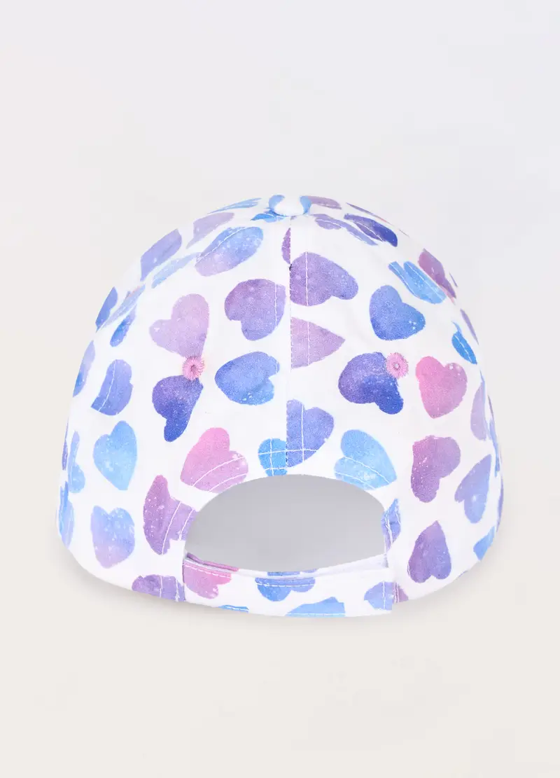 Cappello Da Baseball In Puro Cotone, Bambina, Bianco miniatura 2