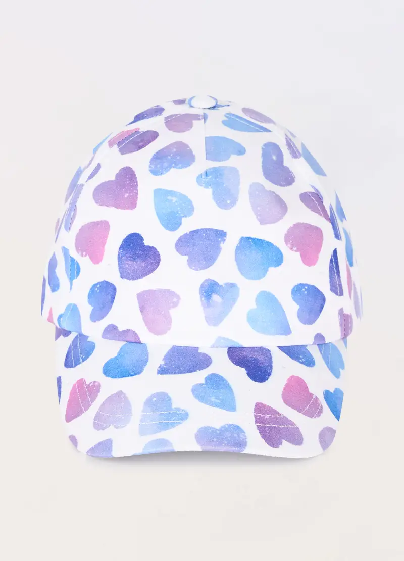 Cappello Da Baseball In Puro Cotone, Bambina, Bianco