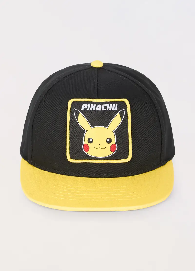 Cappello Da Baseball In Puro Cotone, Bambino, Nero/Giallo
