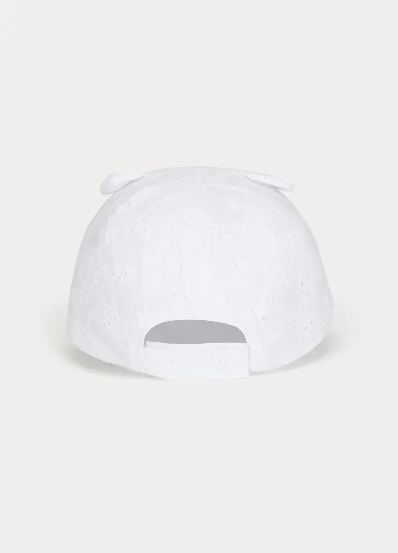 Cappello Da Baseball In Sangallo Neonata, Bambina, Bianco gesso miniatura 2