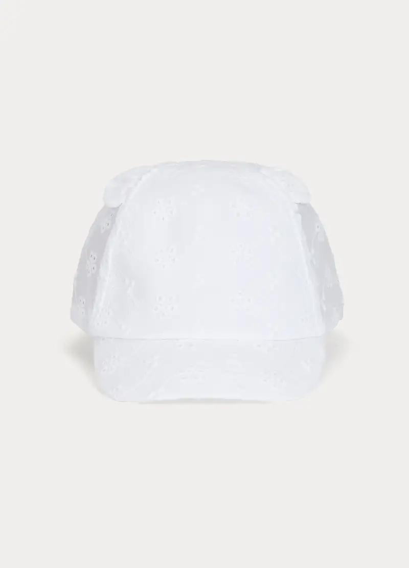 Cappello Da Baseball In Sangallo Neonata, Bambina, Bianco gesso