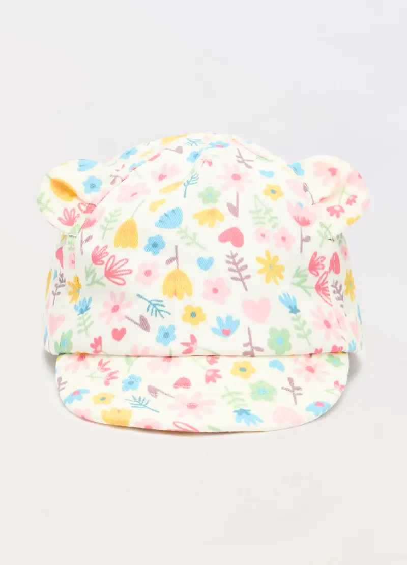 Cappello Da Baseball In Twill Di Puro Cotone Neonata, Bambina, Bianco