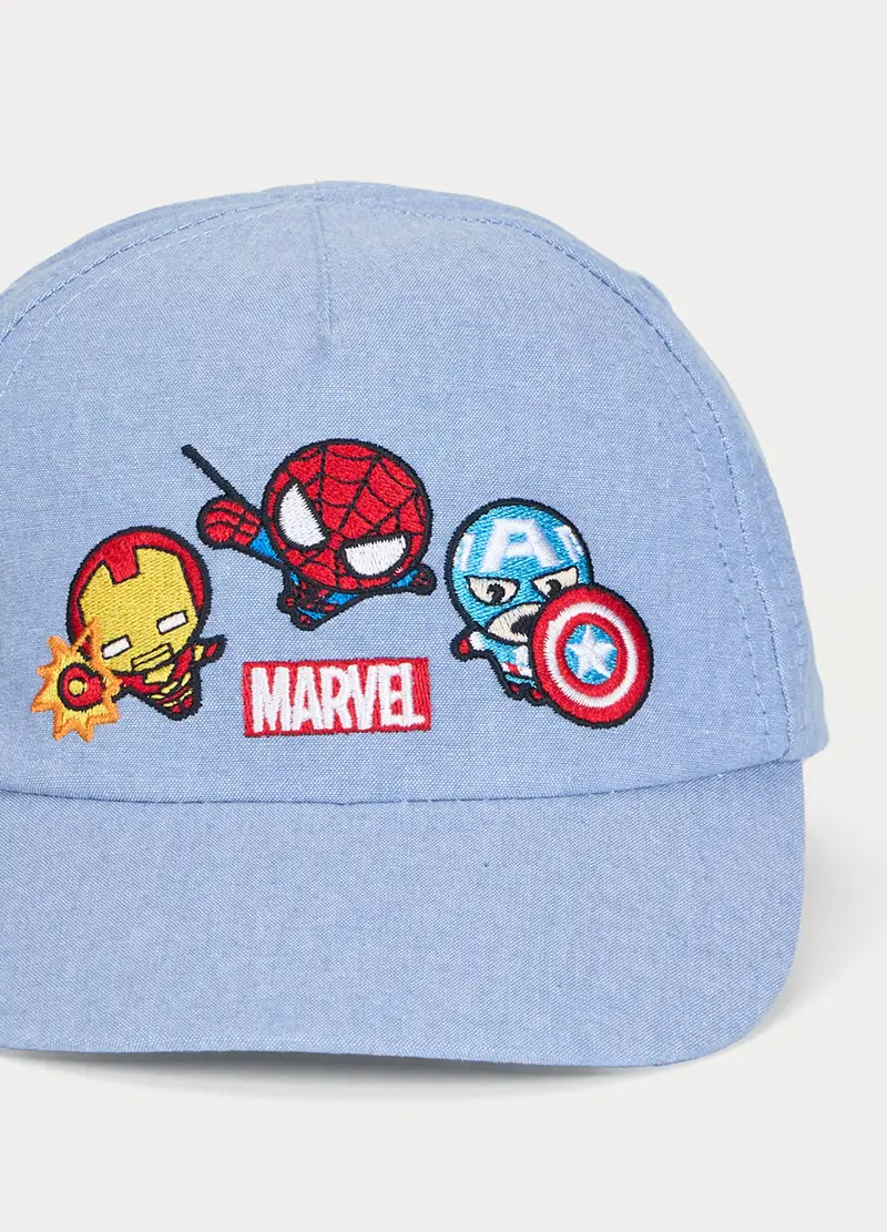 Cappello Da Baseball Marvel In Chambray Di Puro Cotone Neonato, Bambino, Blu chambray miniatura 2