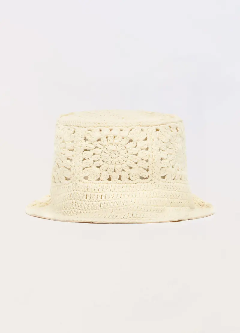 Cappello Da Pescatore Crochet, Bambina, Bianco avorio