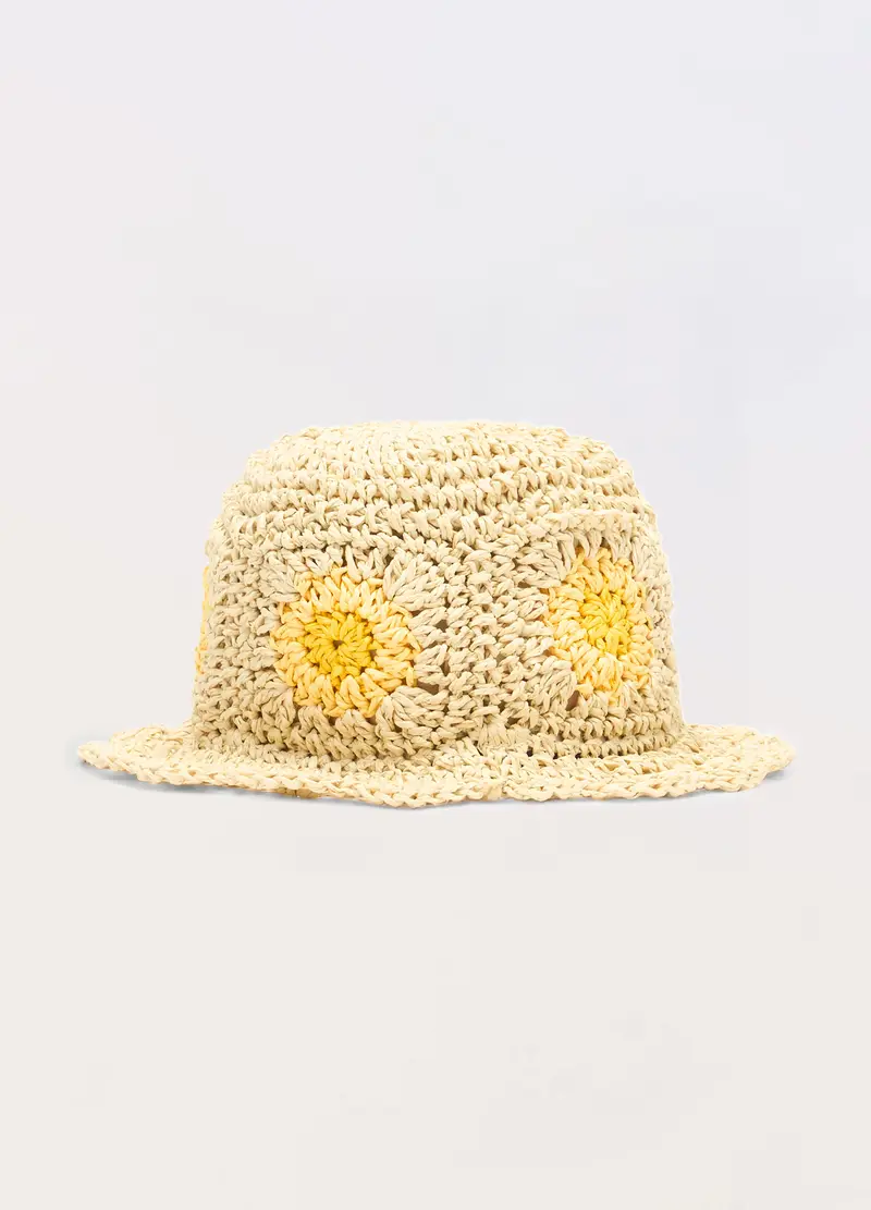 Cappello Da Pescatore In Carta Tessile Neonata, Bambina, Beige scuro