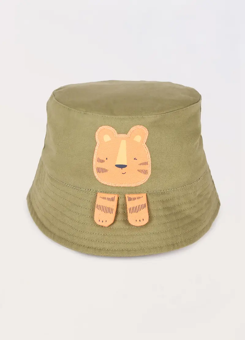 Cappello Da Pescatore In Puro Cotone Neonato, Bambino, Verde oliva