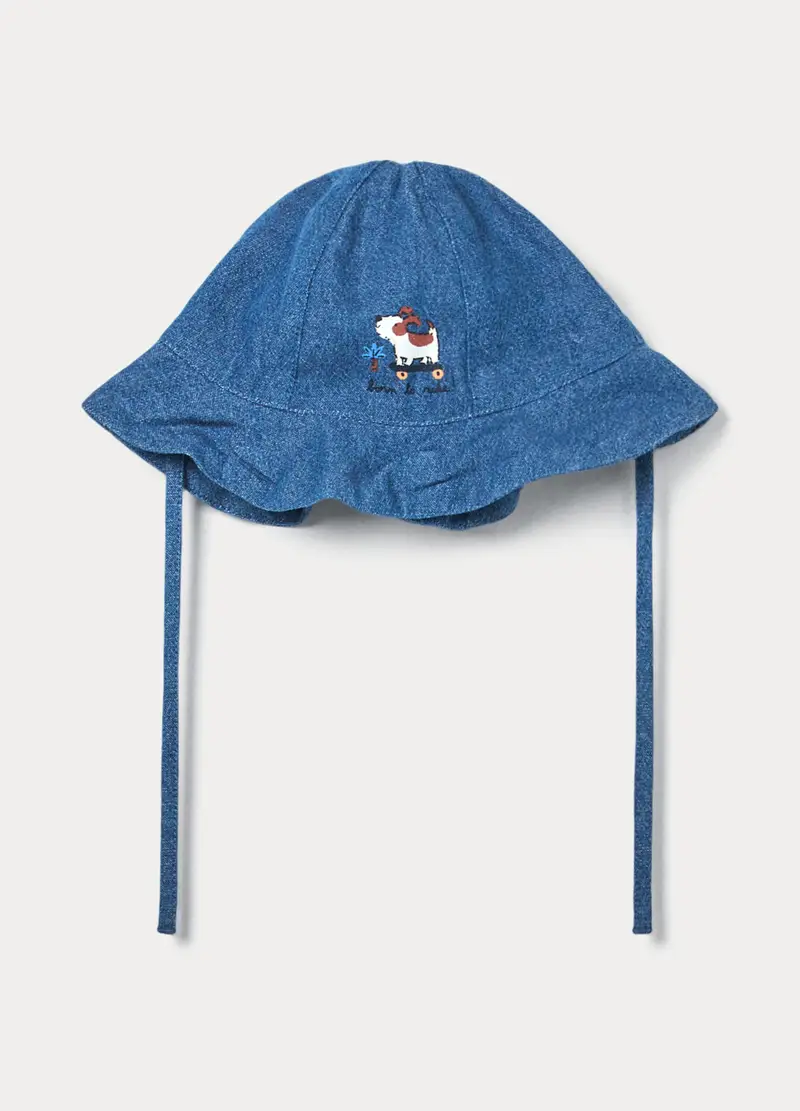 Cappello Pescatore In Chambray Neonato, Blu chambray, U