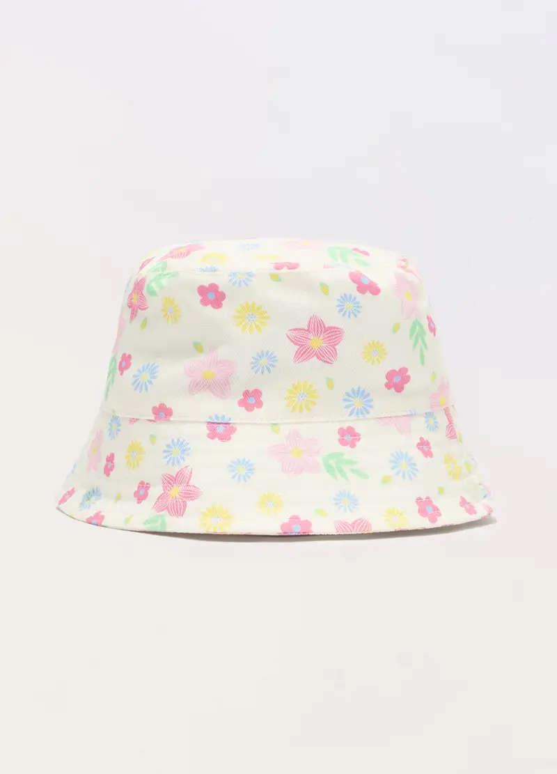 Cappello Pescatore In Puro Cotone Neonato, Bambina, Bianco