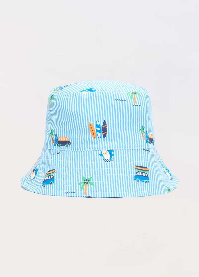 Cappello Pescatore In Puro Cotone Neonato, Bambino, Azzurro chiaro