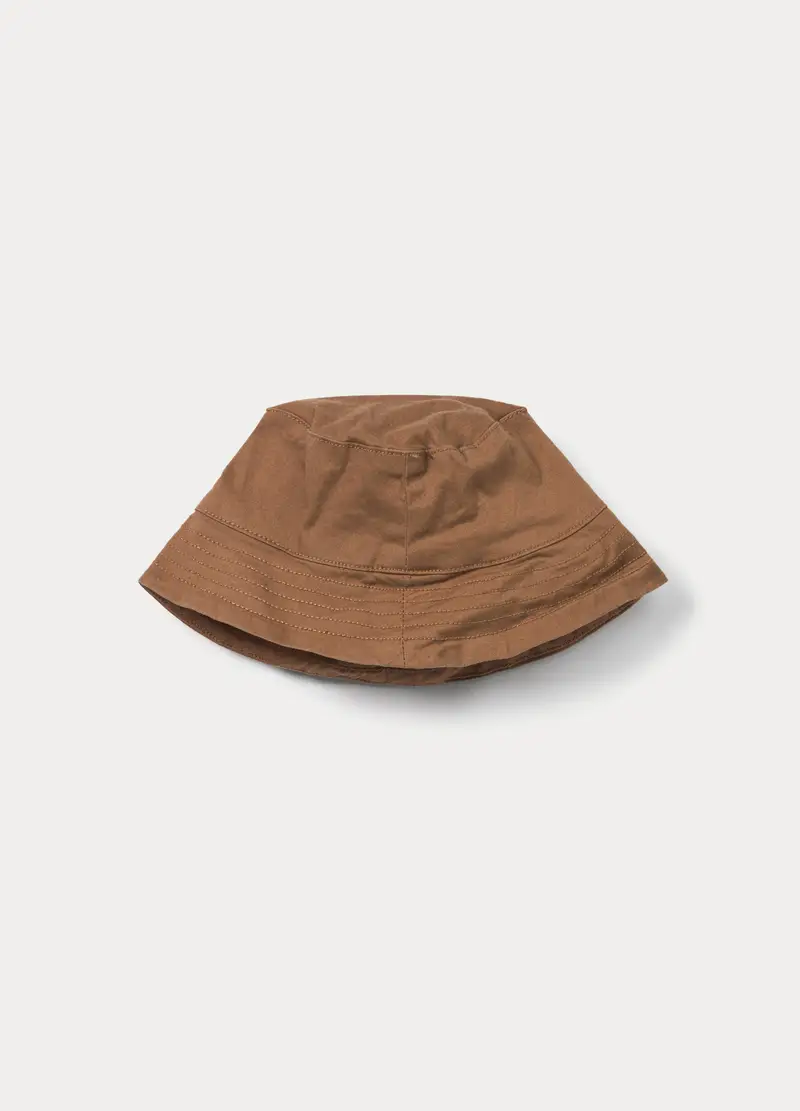 Blukids Cappello Pescatore In Twill Neonato, Marrone cioccolato, U miniatura 2