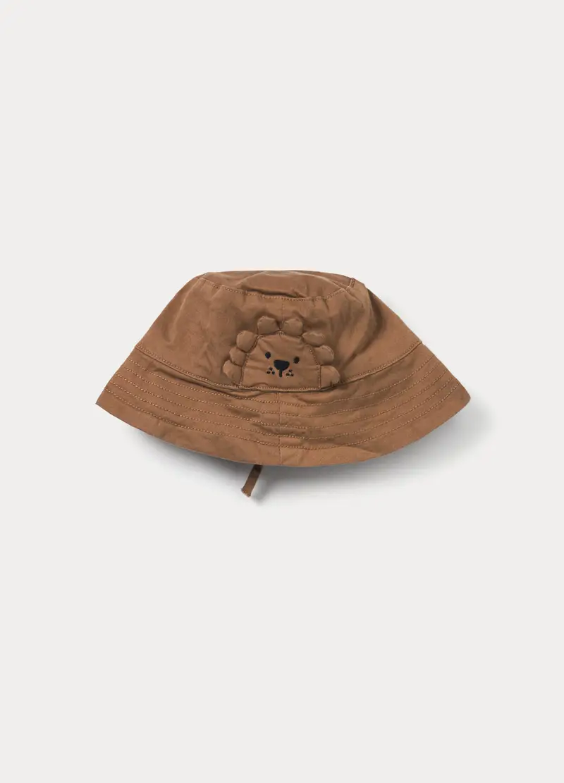 Cappello Pescatore In Twill Neonato, Marrone cioccolato, U