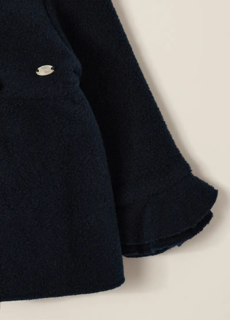 Cappottino Blu In Misto Pile E Viscosa, Neonata, Blu scuro miniatura 3