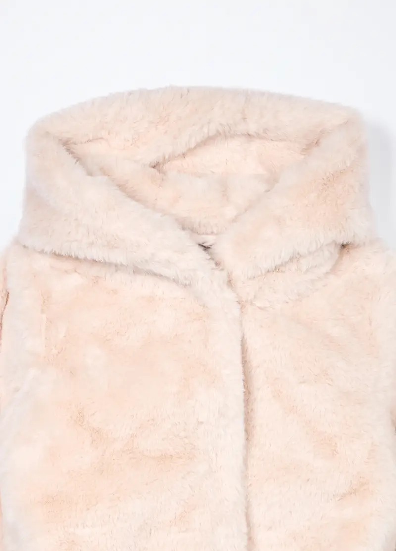 Cappotto In Eco Fur Bambina, Bianco panna miniatura 3