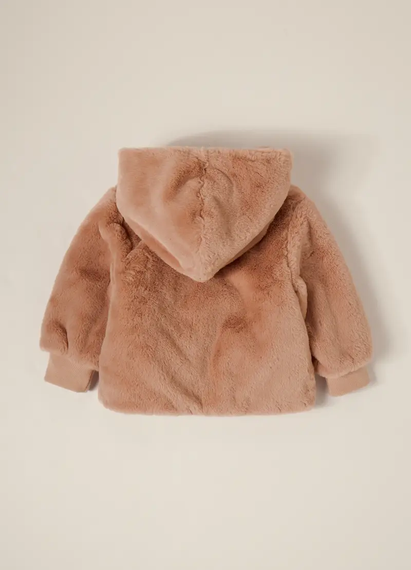 Cappotto In Eco Fur Iana Neonata, Rosa scuro miniatura 3