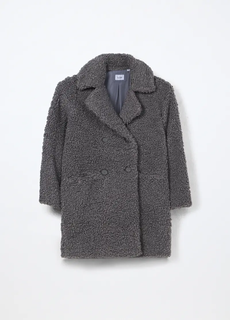 Cappotto In Sherpa Ragazza, Bambina, Grigio chiaro