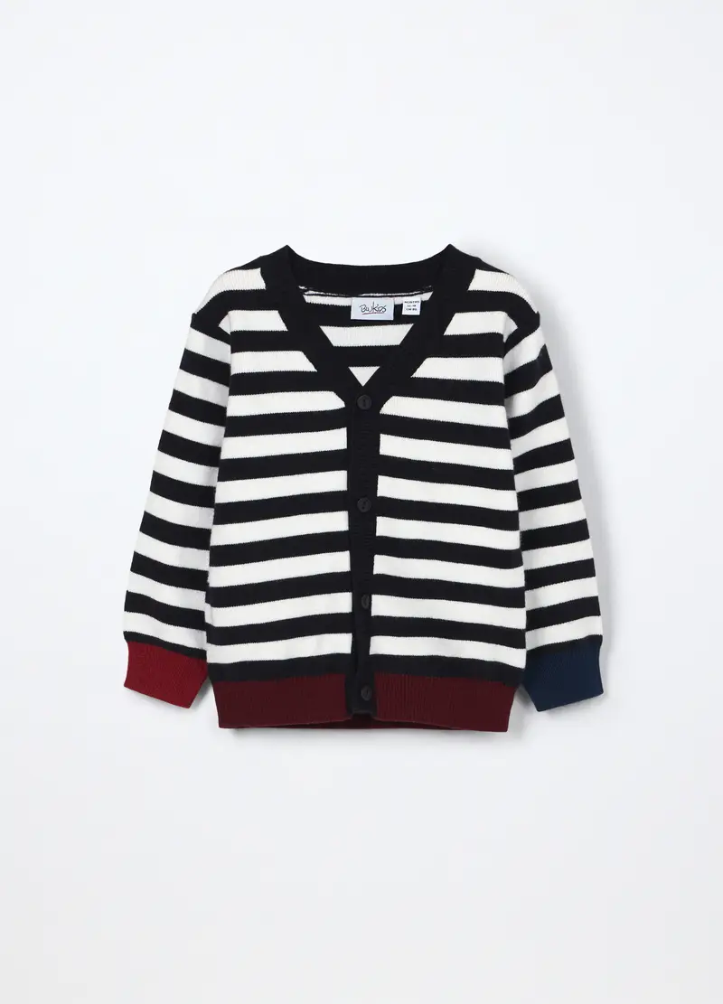 Cardigan Tricot Misto Viscosa Neonato, Bambino, Bianco