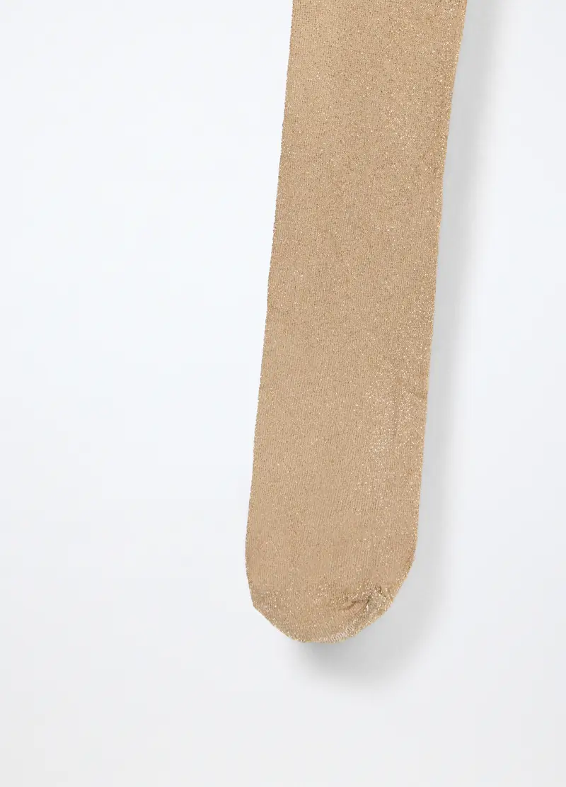 Collant In Filo Lurex Made In Italy, Bambina, Bianco gesso miniatura 2