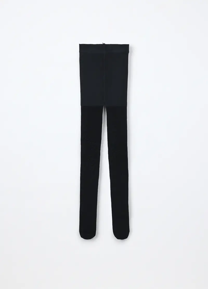 Collant In Microfibra Made In Italy Bambina, Nero