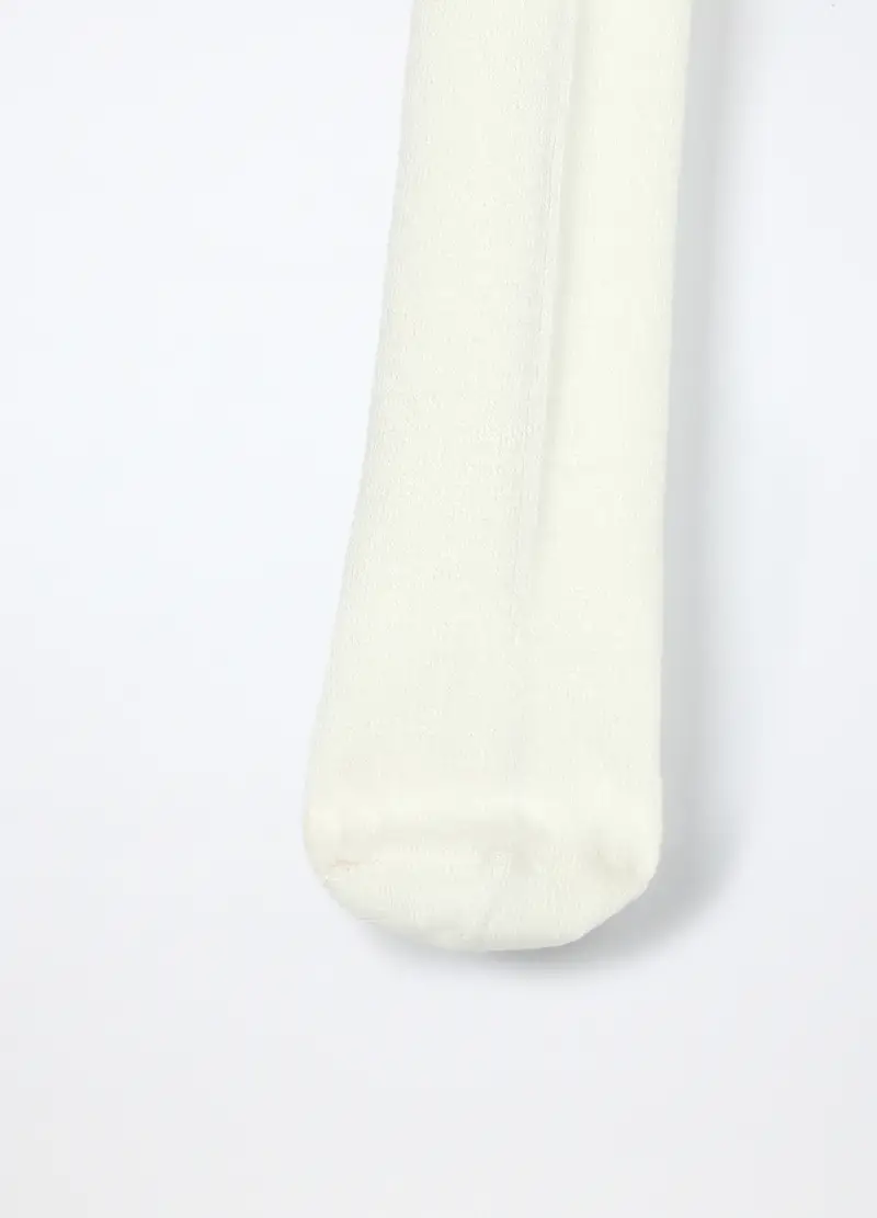 Collant In Viscosa Di Bamboo Stretch Bambina, Bianco panna miniatura 2