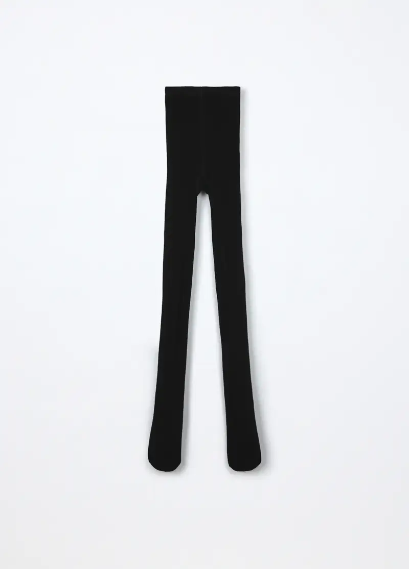 Collant In Viscosa Di Bamboo Stretch Bambina, Nero