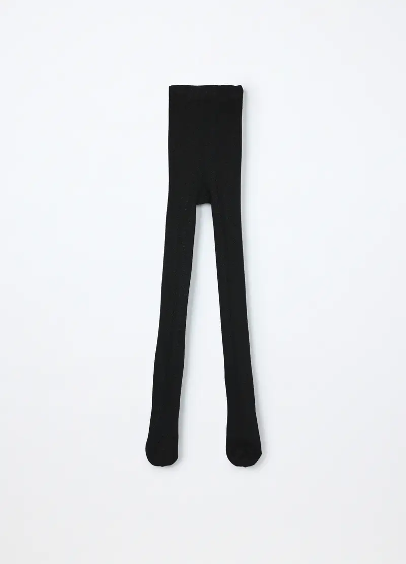 Collant In Viscosa Di Bamboo Stretch Bambina, Nero