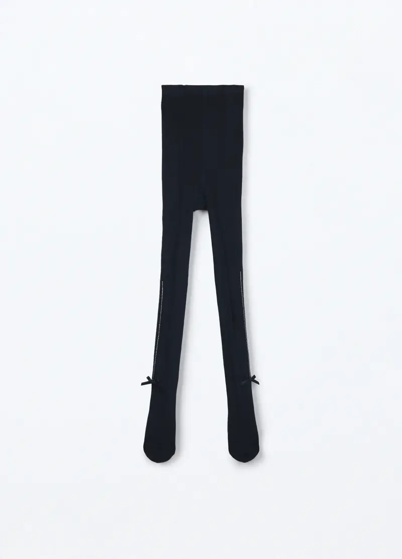 Collant In Viscosa Di Bamboo Stretch Bambina, Nero