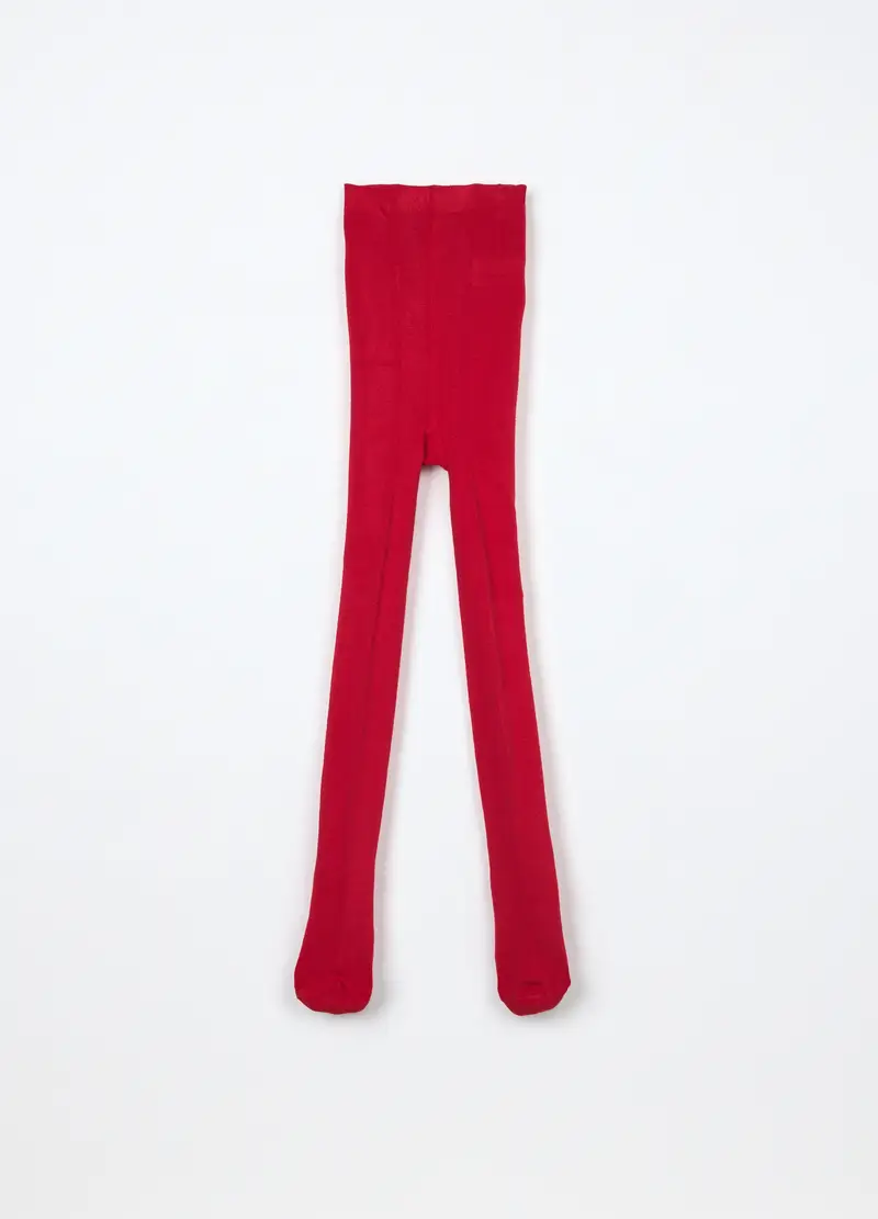 Collant In Viscosa Di Bamboo Stretch Bambina, Rosso