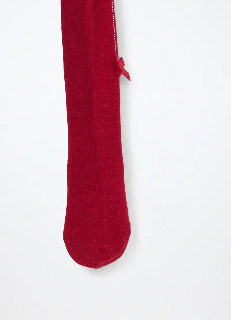 Collant In Viscosa Di Bamboo Stretch Bambina, Rosso aragosta miniatura 2