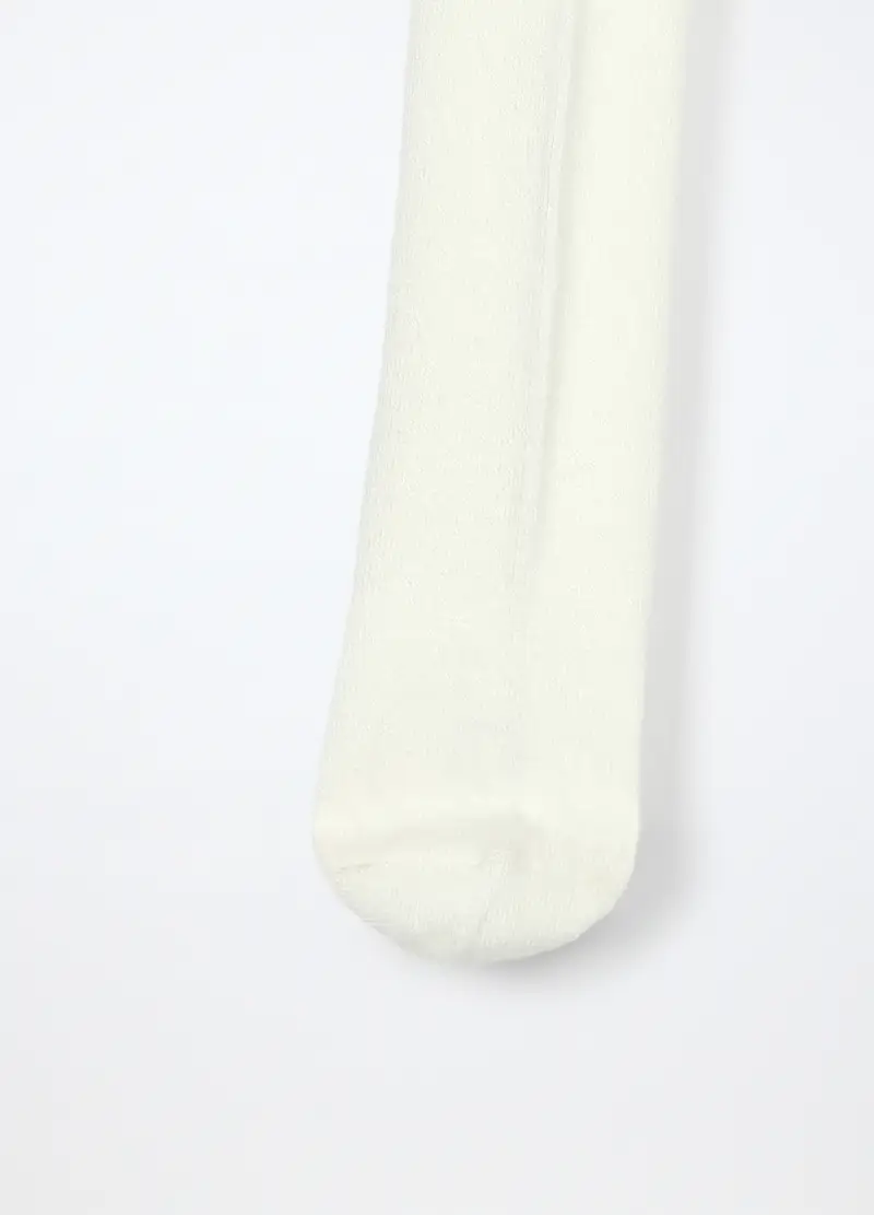 Collant In Viscosa Di Bamboo Stretch Neonata, Bianco gesso