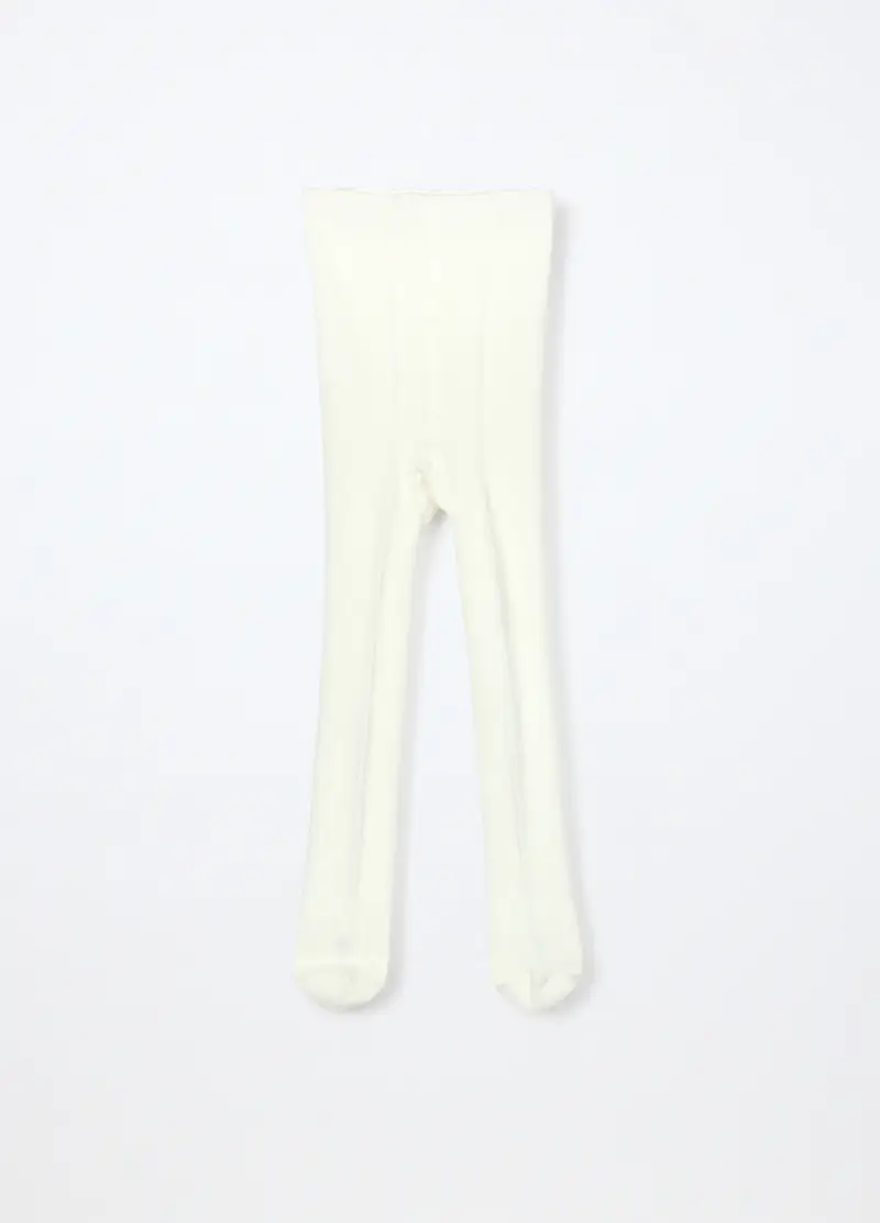 Collant In Viscosa Di Bamboo Stretch Neonata, Bianco gesso miniatura 2