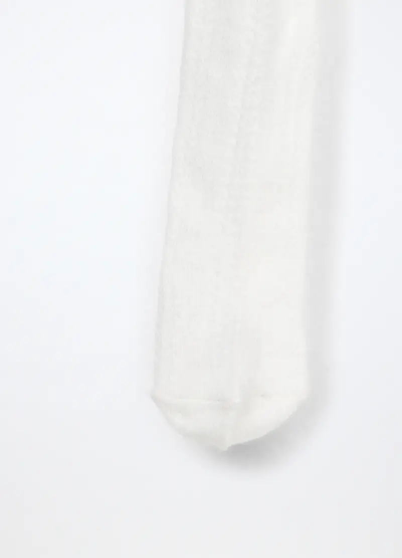 Collant Misto Cotone Jacquard Neonata, Bianco gesso miniatura 2